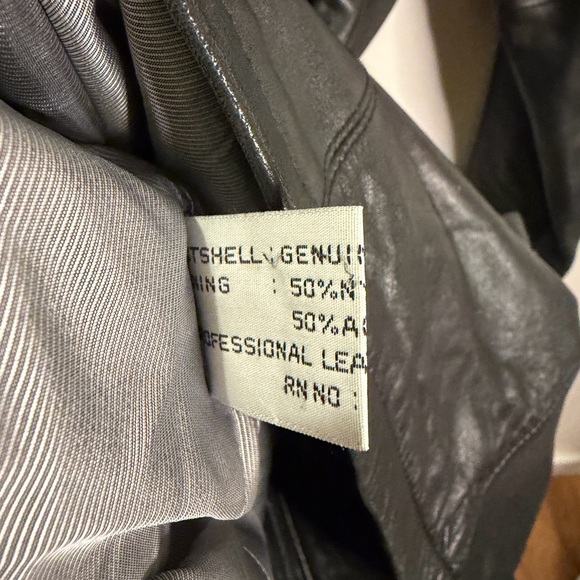 Women's Black Leather Jacket - Picture 3 of 5